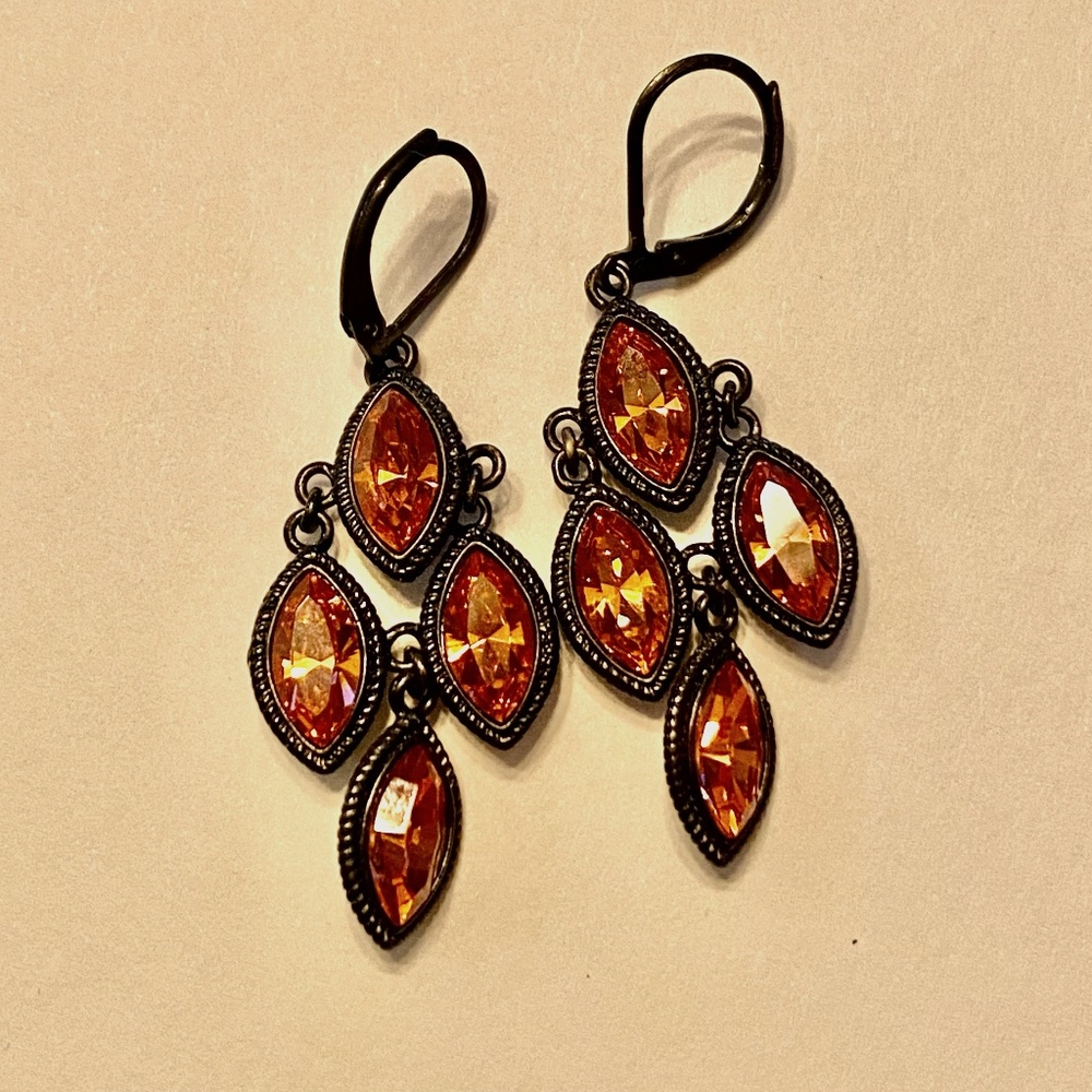 Scarlet Touchstone Crystal Chandelier Earrings